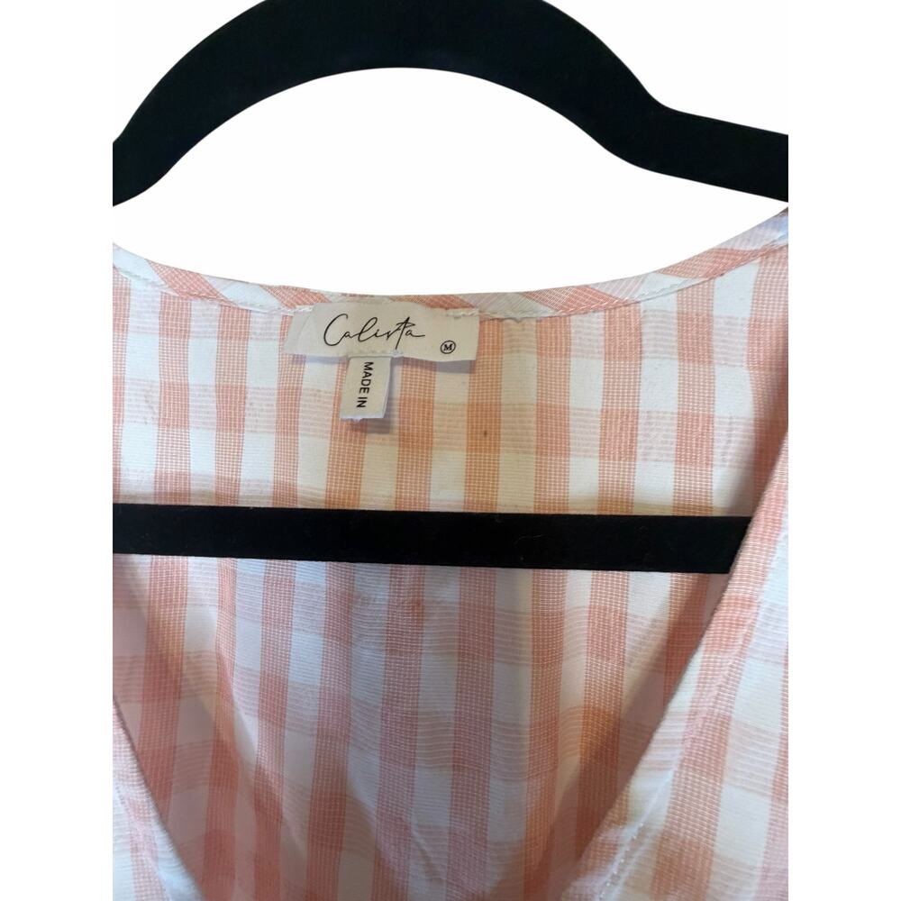 Calista Pink and White Gingham Dress - Size M - Picture 14 of 14